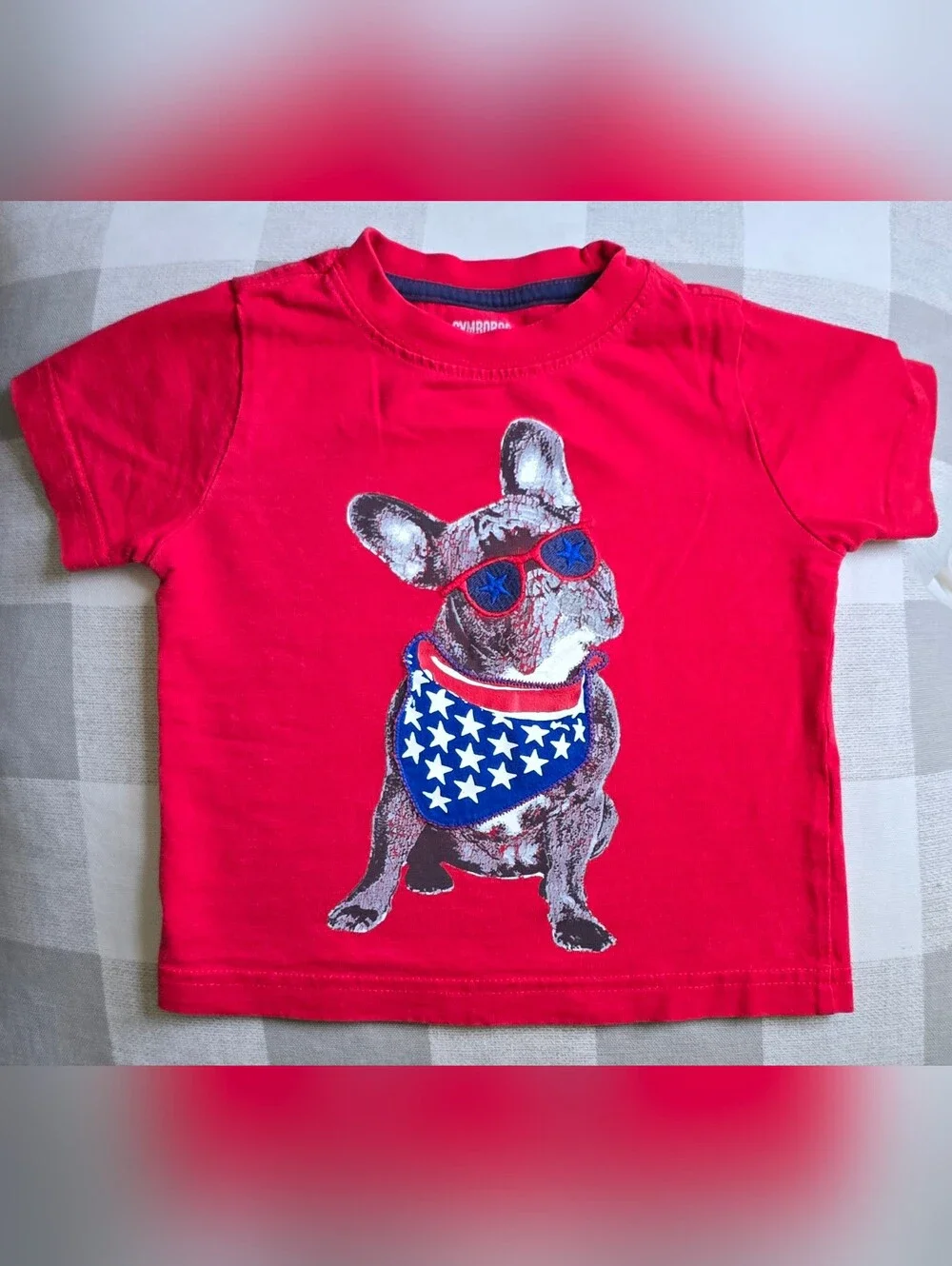 Gymboree Red White & Blue French Bulldog Patriotic T-Shirt 4th of July